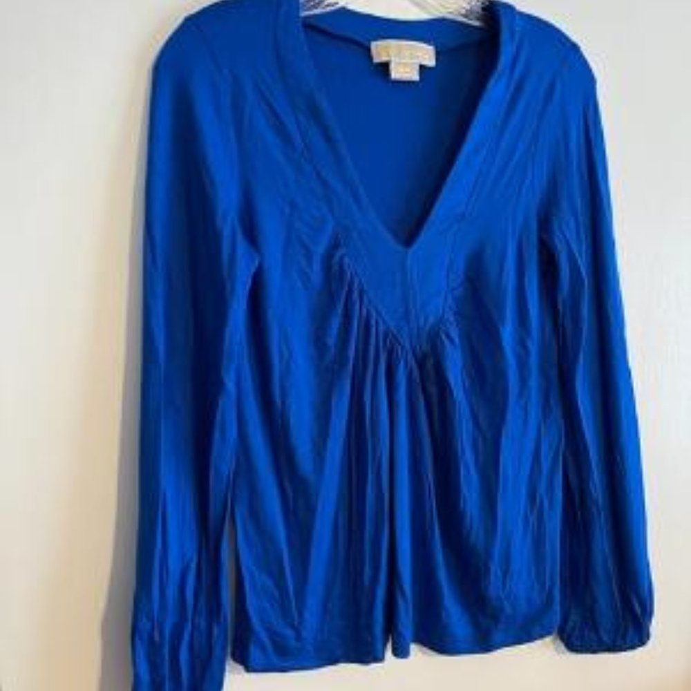 Michael Kors Royal Blue V-Neck Top, Size Small, Never Worn